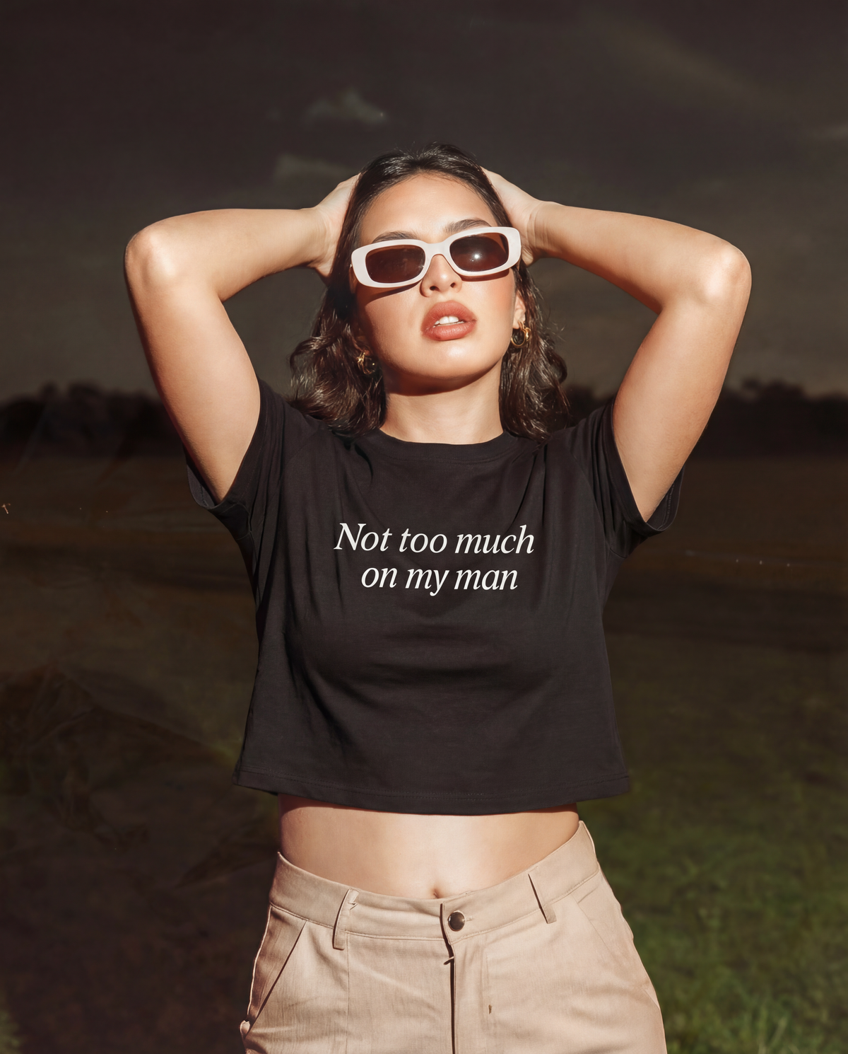 Not Too Much On My Man Crop Tee